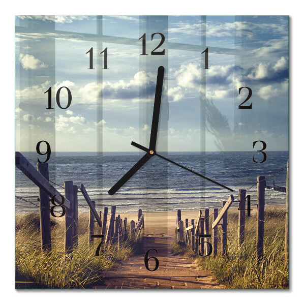 Quadrato orologio in vetro decorativo Spiaggia mare