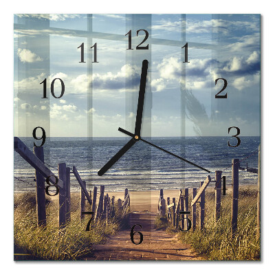 Quadrato orologio in vetro decorativo Spiaggia mare