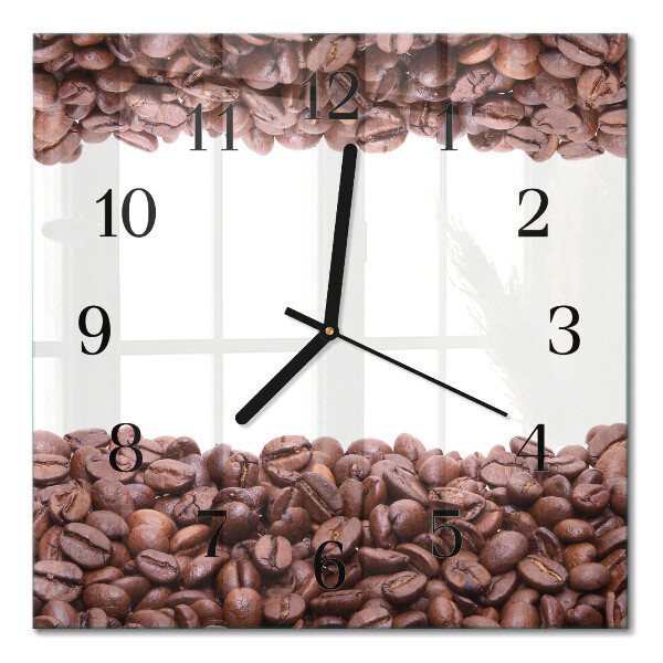 Orologio quadrato in vetro Chicchi di caffè