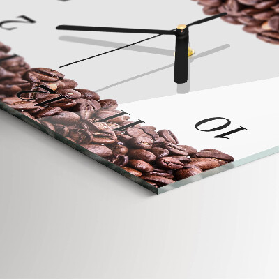 Orologio quadrato in vetro Chicchi di caffè