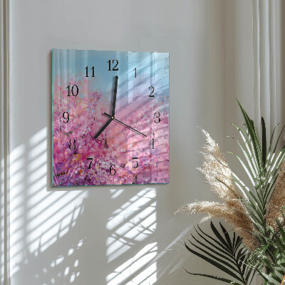 Quadrato orologio in vetro decorativo Motivo floreale