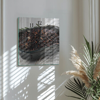 Orologio quadrato in vetro Riso nero