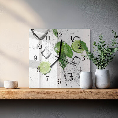 Quadrato orologio da parete Lime