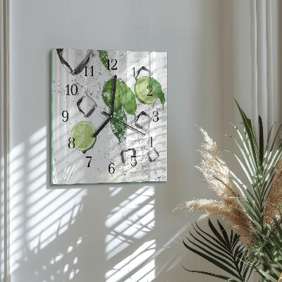 Quadrato orologio da parete Lime
