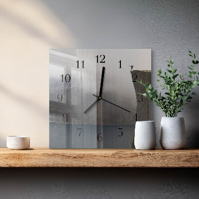 Quadrato orologio in vetro decorativo Abisso