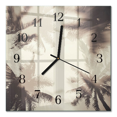 Orologio quadrato in vetro Palme
