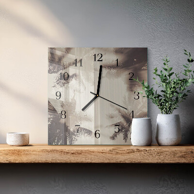 Orologio quadrato in vetro Palme