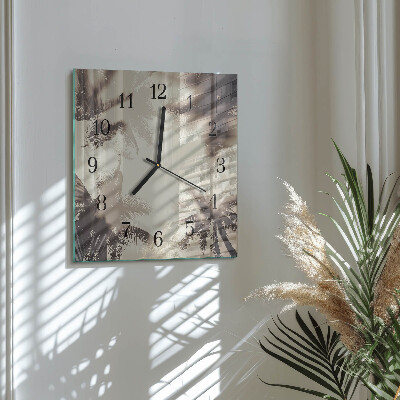Orologio quadrato in vetro Palme