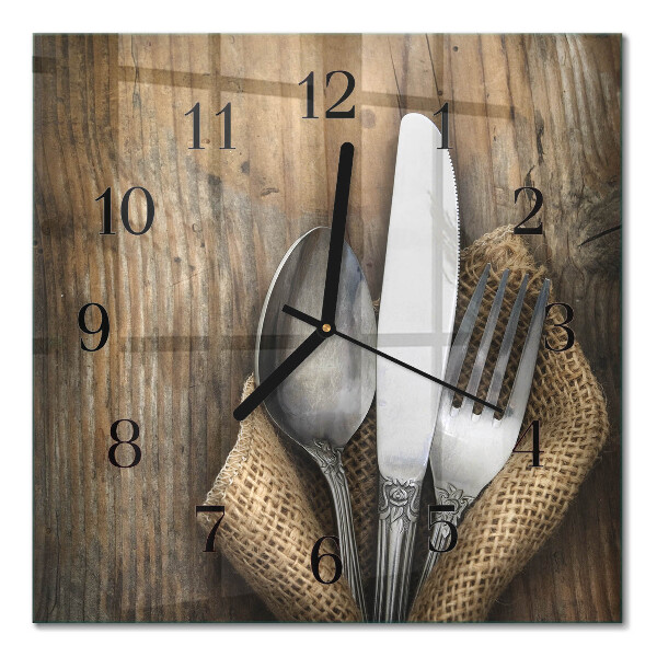 Orologio quadrato in vetro Posate