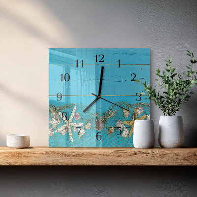 Quadrato orologio da parete Tesori del mare