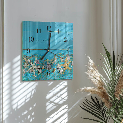Quadrato orologio da parete Tesori del mare