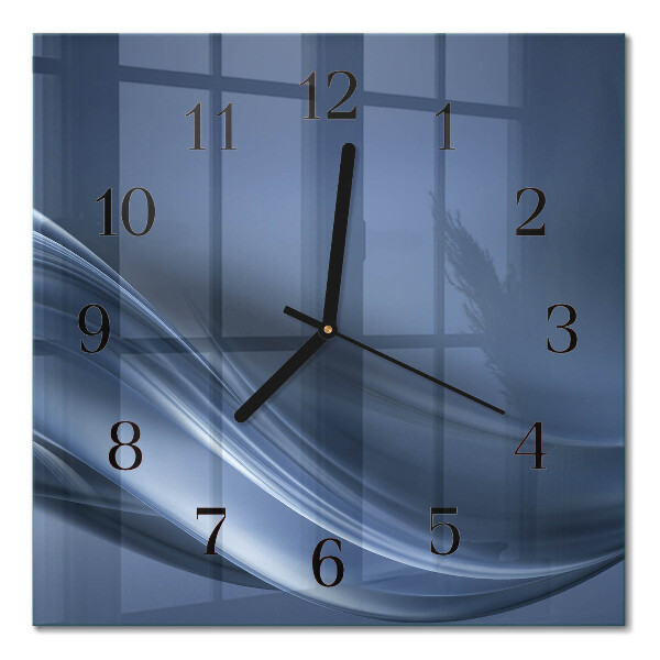 Quadrato orologio da parete Onde blu