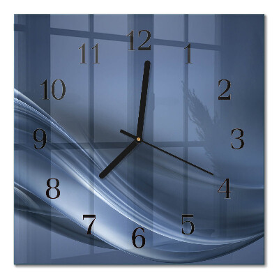 Quadrato orologio da parete Onde blu