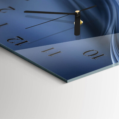 Quadrato orologio da parete Onde blu