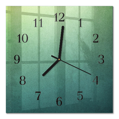 Quadrato orologio in vetro decorativo Sfumatura di verde