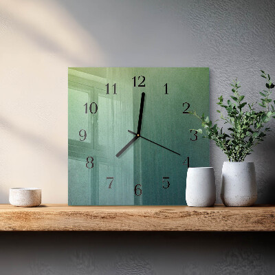 Quadrato orologio in vetro decorativo Sfumatura di verde