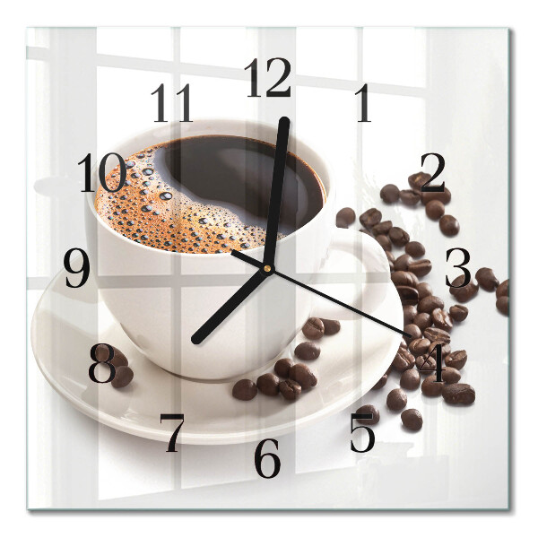 Quadrato orologio da parete Una tazza di caffè