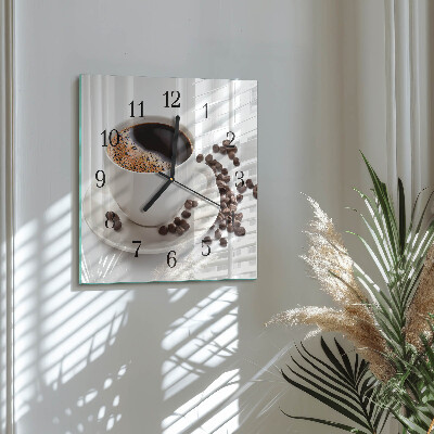Quadrato orologio da parete Una tazza di caffè