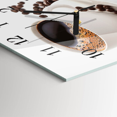 Quadrato orologio da parete Una tazza di caffè