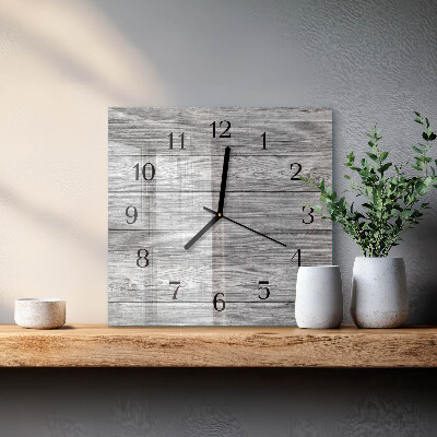 Orologio quadrato in vetro Legni grigi