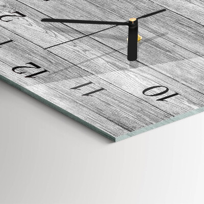 Orologio quadrato in vetro Legni grigi