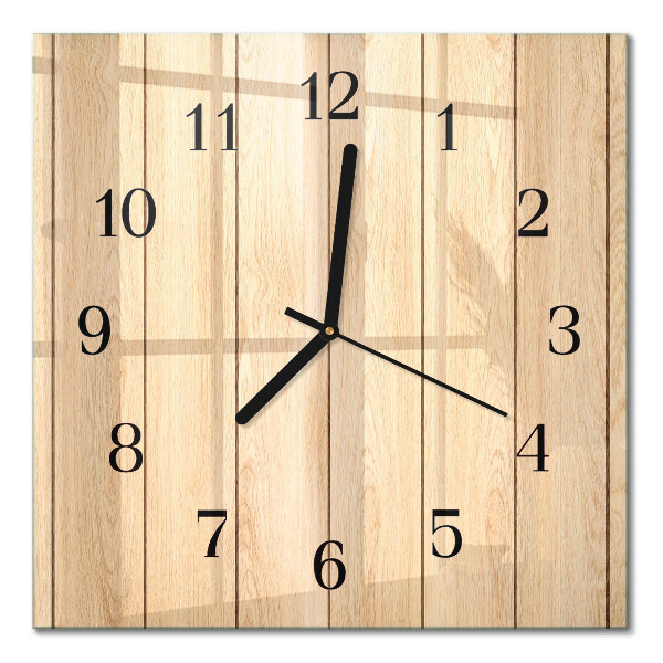 Quadrato orologio in vetro decorativo Legna