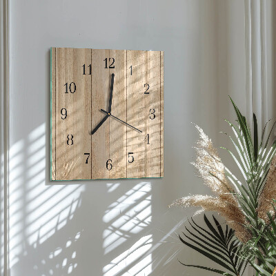 Quadrato orologio in vetro decorativo Legna