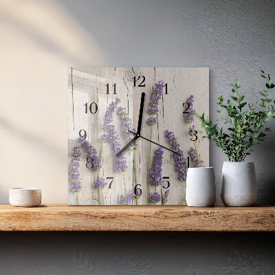Orologio quadrato in vetro Lavanda