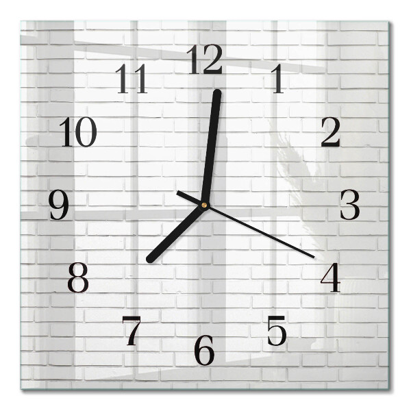 Quadrato orologio in vetro decorativo Muro di mattoni