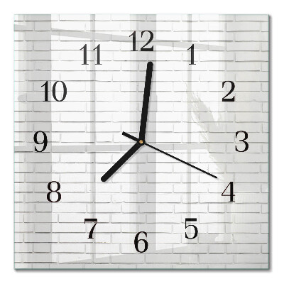 Quadrato orologio in vetro decorativo Muro di mattoni
