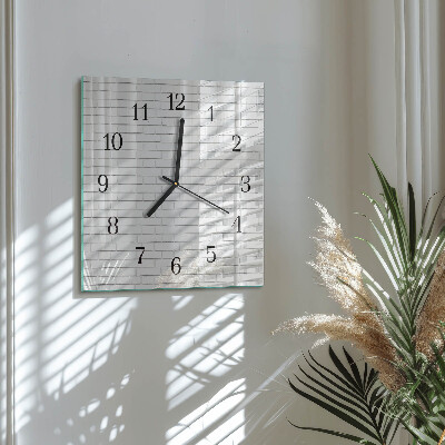 Quadrato orologio in vetro decorativo Muro di mattoni