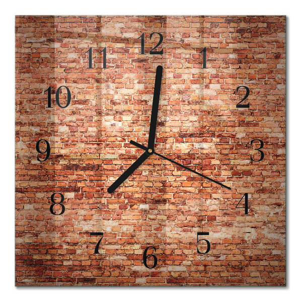 Quadrato orologio da parete Muro di mattoni