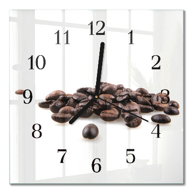 Orologio quadrato in vetro Chicchi di caffè