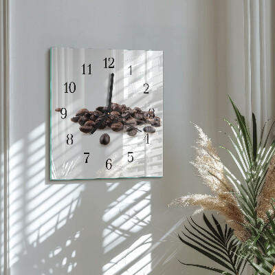 Orologio quadrato in vetro Chicchi di caffè