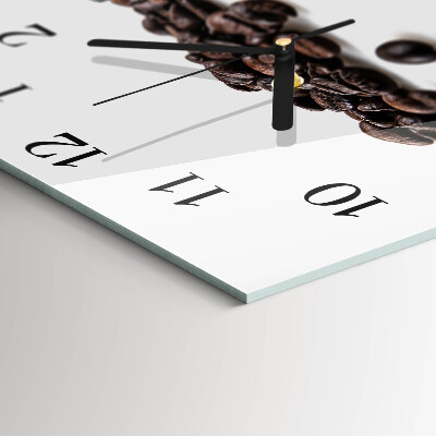 Orologio quadrato in vetro Chicchi di caffè