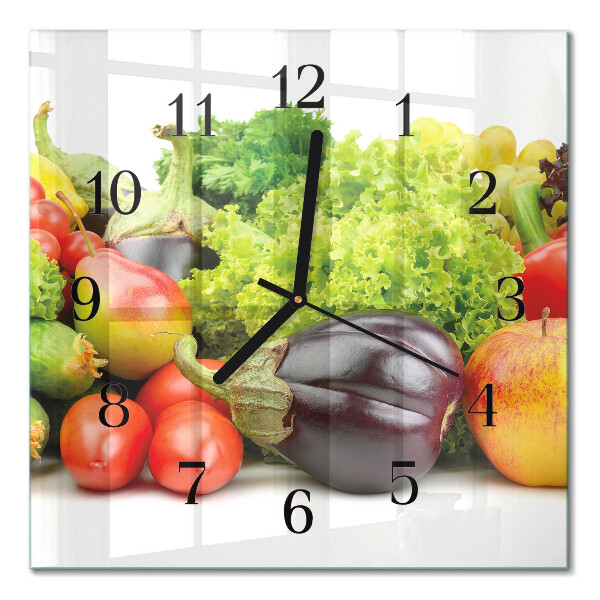 Quadrato orologio da parete Verdure