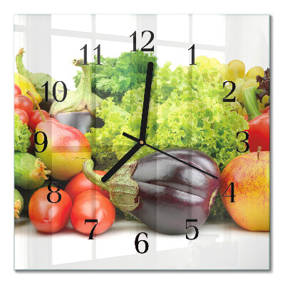 Quadrato orologio da parete Verdure