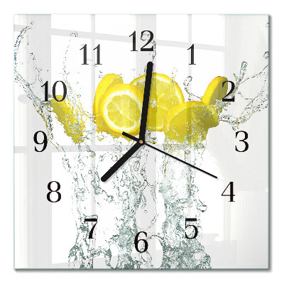 Orologio quadrato in vetro Acqua con limone