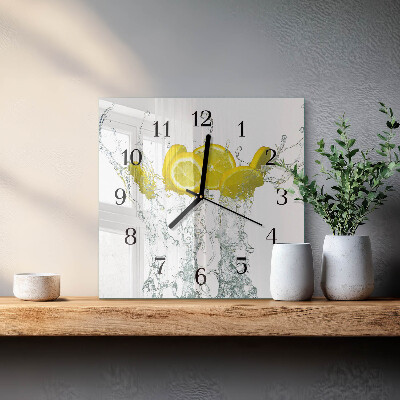 Orologio quadrato in vetro Acqua con limone
