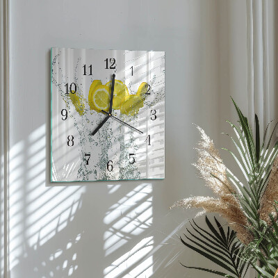 Orologio quadrato in vetro Acqua con limone