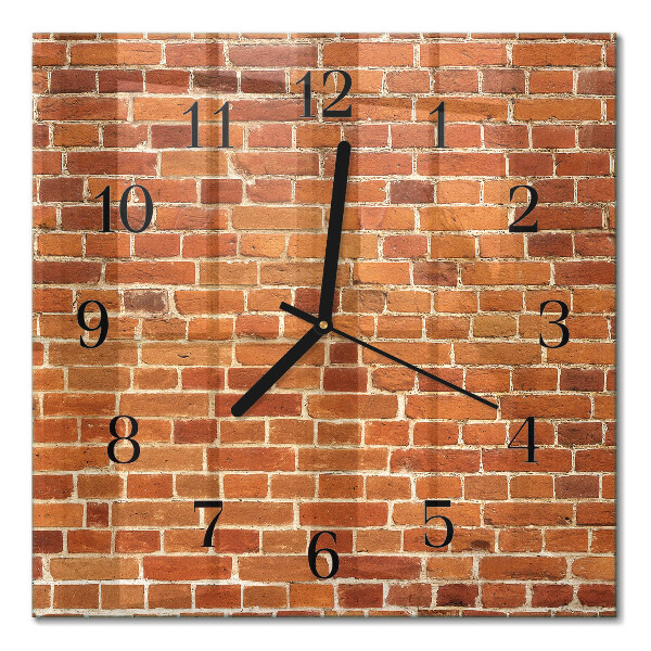 Quadrato orologio in vetro decorativo Muro di mattoni