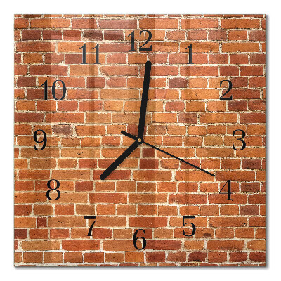 Quadrato orologio in vetro decorativo Muro di mattoni