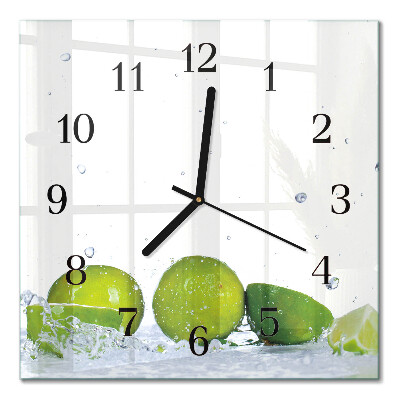 Quadrato orologio in vetro decorativo Lime
