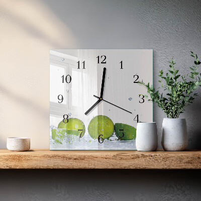 Quadrato orologio in vetro decorativo Lime