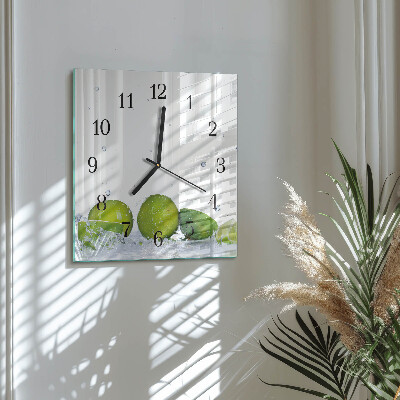 Quadrato orologio in vetro decorativo Lime