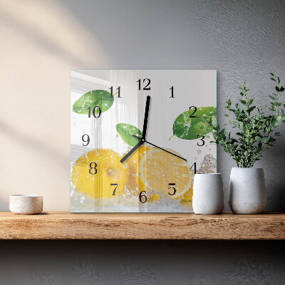 Quadrato orologio in vetro decorativo Agrumi