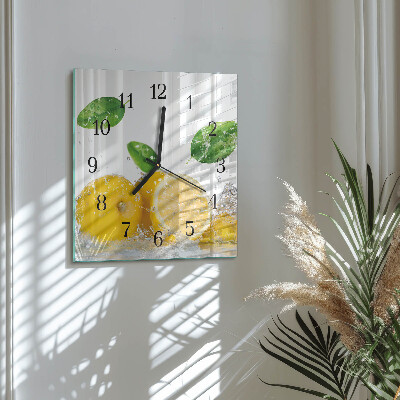 Quadrato orologio in vetro decorativo Agrumi