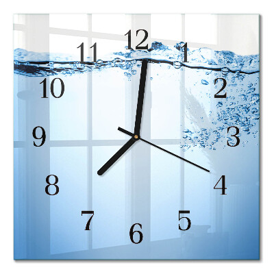 Quadrato orologio in vetro decorativo Acqua