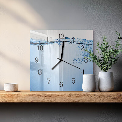 Quadrato orologio in vetro decorativo Acqua