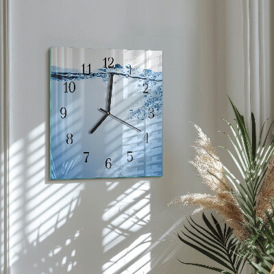 Quadrato orologio in vetro decorativo Acqua